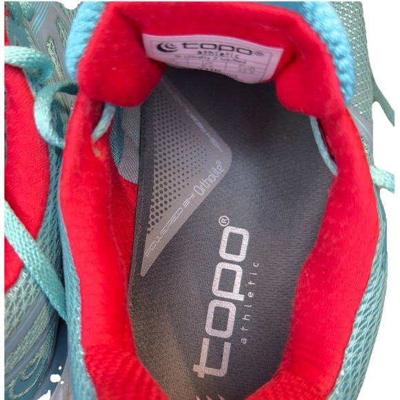 Topo Athletic Womens 10.5 Ultrafly 2 ice/red Running Shoe Sneaker - Picture 6 of 7